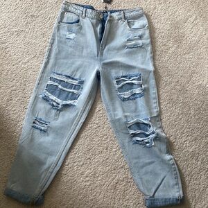 Mom denim distressed jeans